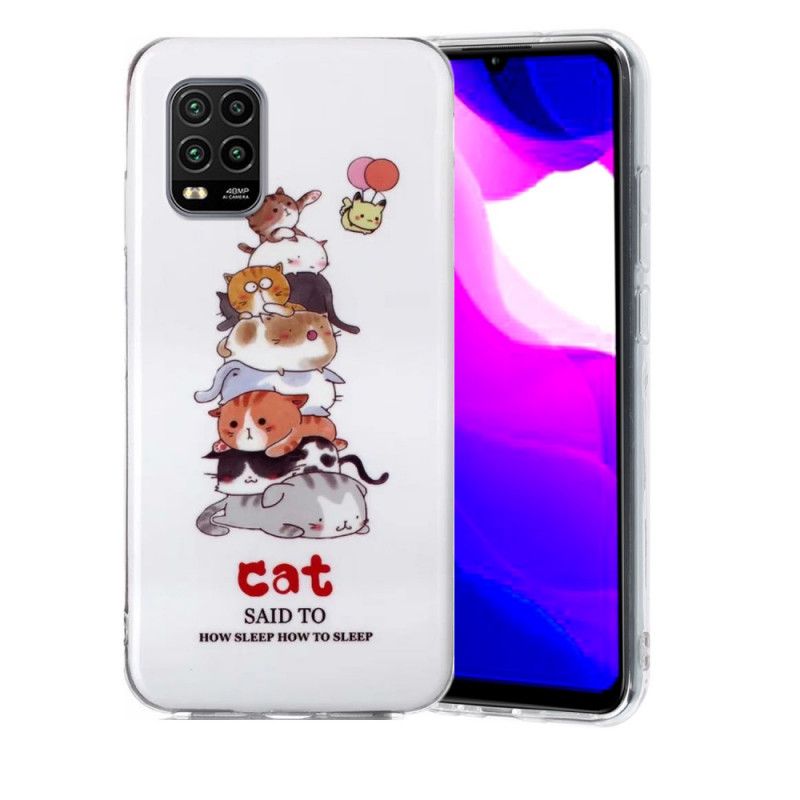 Cover Xiaomi Mi 10 Lite Fluorescerende Katte Original