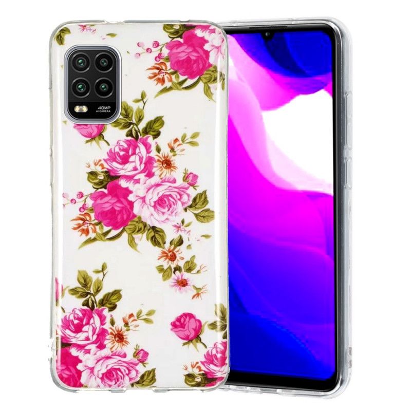 Cover Xiaomi Mi 10 Lite Mobilcover Fluorescerende Frihedsblomster