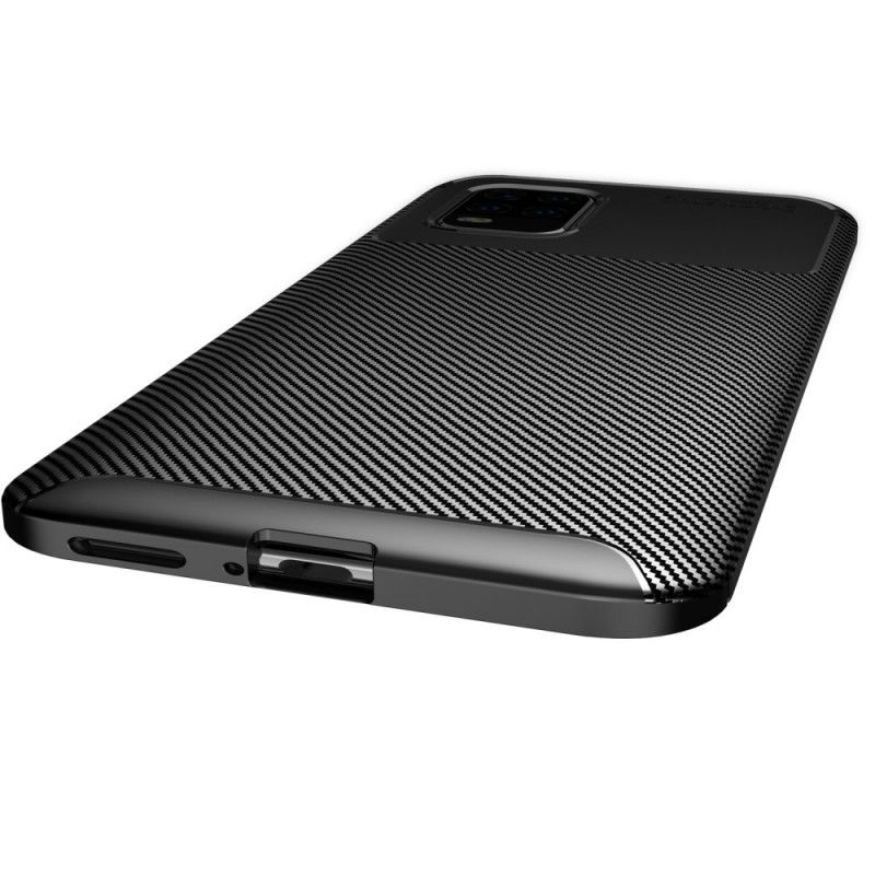 Cover Xiaomi Mi 10 Lite Sort Fleksibel Kulfiberstruktur