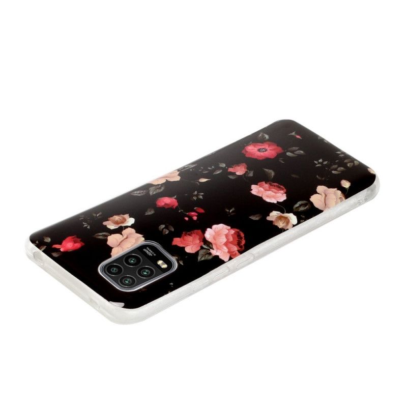 Cover Xiaomi Mi 10 Lite Sort Fluorescerende Blomster