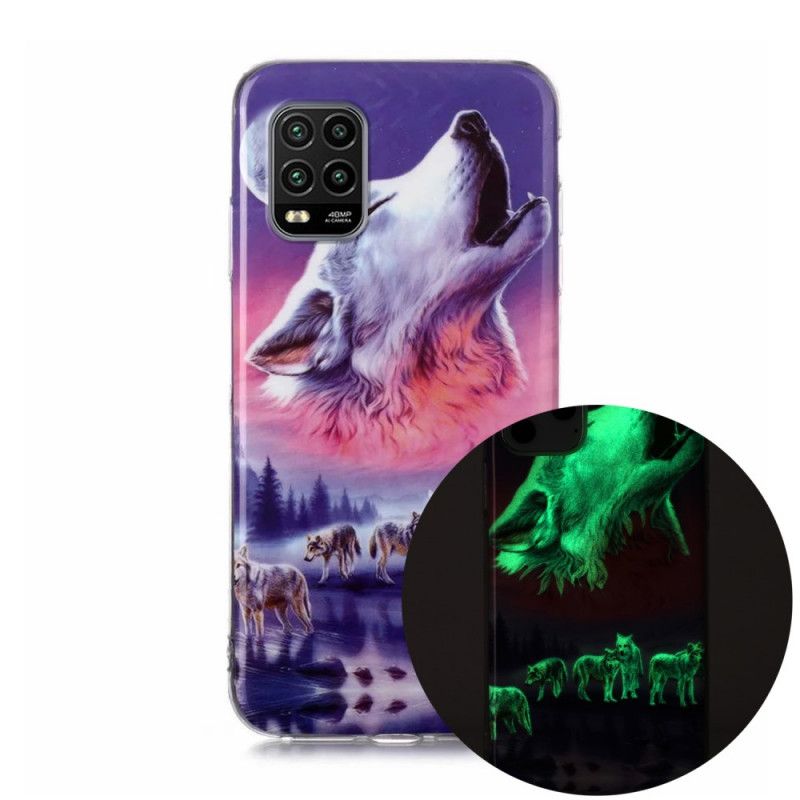 Cover Xiaomi Mi 10 Lite Sort Fluorescerende Ulveserie Beskyttelse