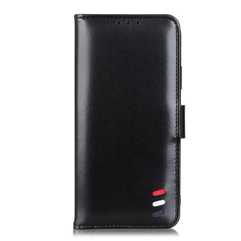 Flip Cover Læder Xiaomi Mi 10 Lite Rød Tricolour Læder Effekt Original