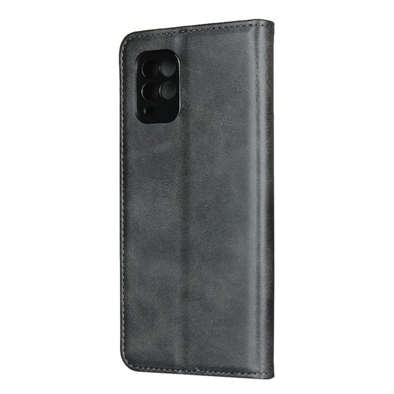 Læder Cover for Xiaomi Mi 10 Lite Sort Elegant Split Læder