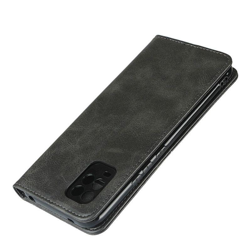 Læder Cover for Xiaomi Mi 10 Lite Sort Elegant Split Læder