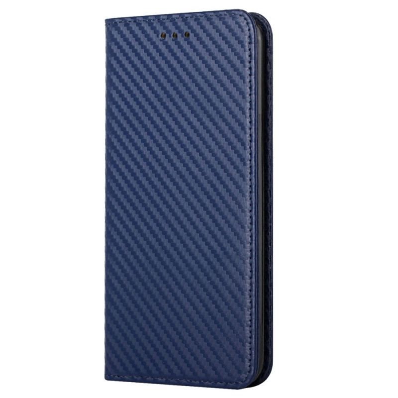 Cover iPhone 14 Plus Flip Cover Kulfiber Med Snor