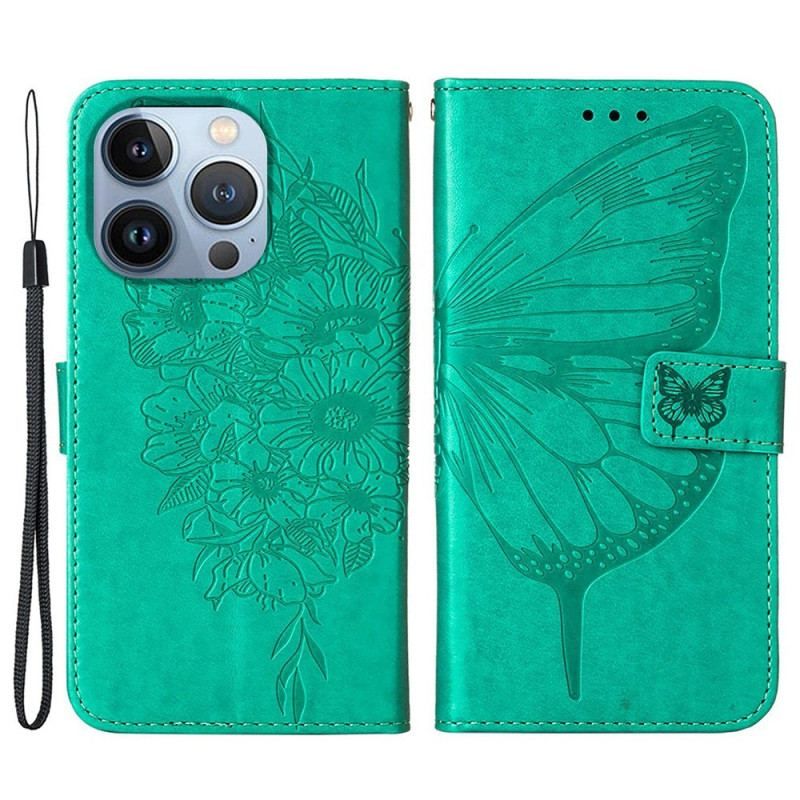 Flip Cover iPhone 14 Plus Sommerfugle Design