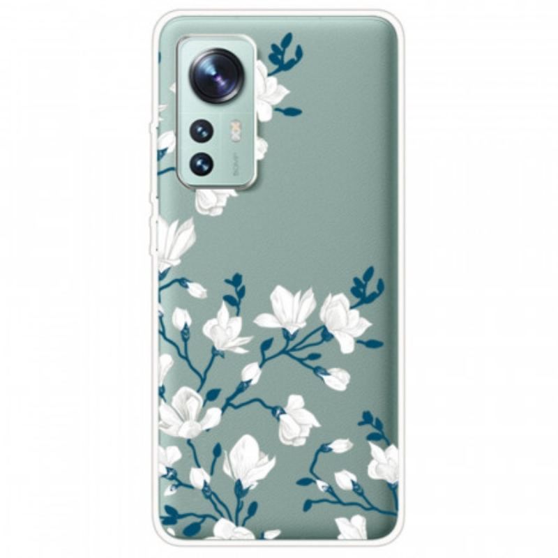 Cover Xiaomi 12 / 12X Hvide Blomster