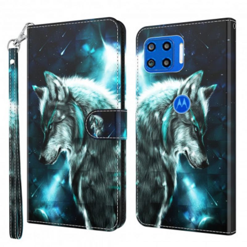 Flip Cover Moto G 5g Plus Majestic Wolf