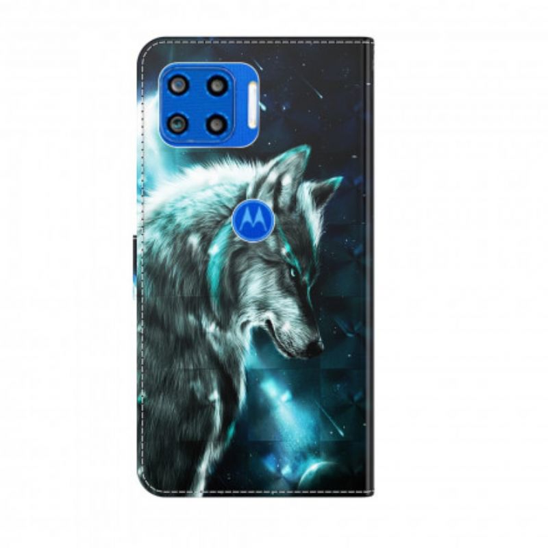 Flip Cover Moto G 5g Plus Majestic Wolf