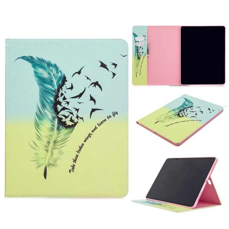 Flip Cover Læder iPad Pro 12.9" (2018) (2020) Fjermønster