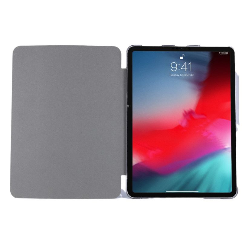 Smart Taske iPad Pro 12.9" (2018) (2020) Sort Silke Tekstur I Imiteret Læder