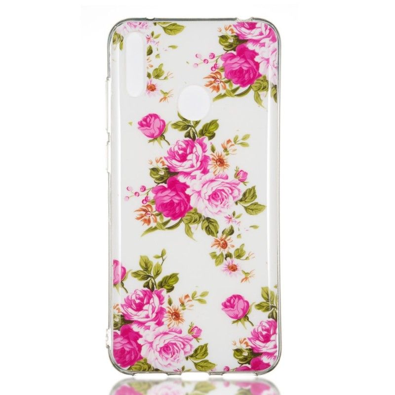 Cover for Huawei Y7 2019 Fluorescerende Frihedsblomster