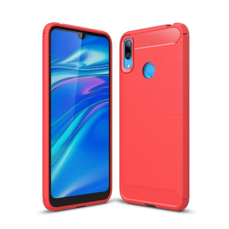 Cover for Huawei Y7 2019 Sort Børstet Kulfiber