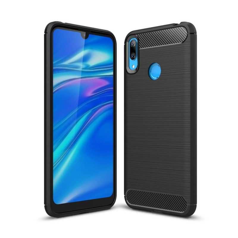 Cover for Huawei Y7 2019 Sort Børstet Kulfiber