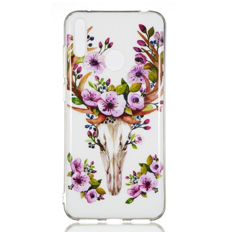 Cover Huawei Y7 2019 Fluorescerende Blomstrende Elg Beskyttelse