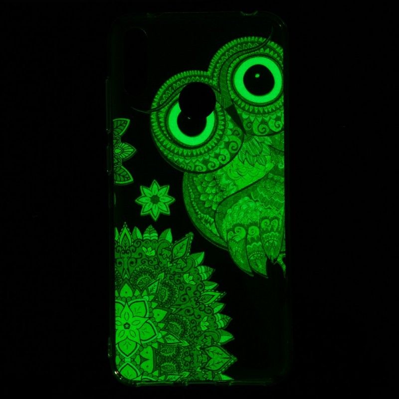 Cover Huawei Y7 2019 Fluorescerende Mandala Ugle