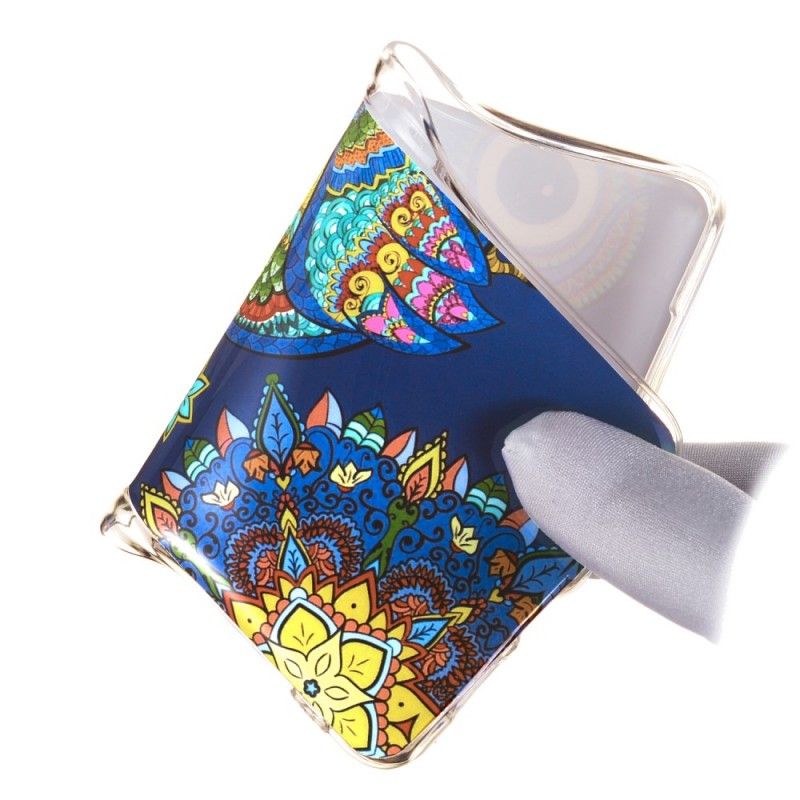 Cover Huawei Y7 2019 Fluorescerende Mandala Ugle