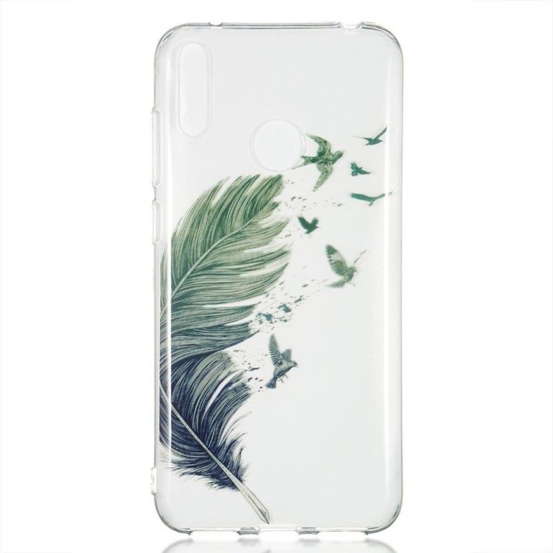 Cover Huawei Y7 2019 Gennemsigtig Farvet Fjer