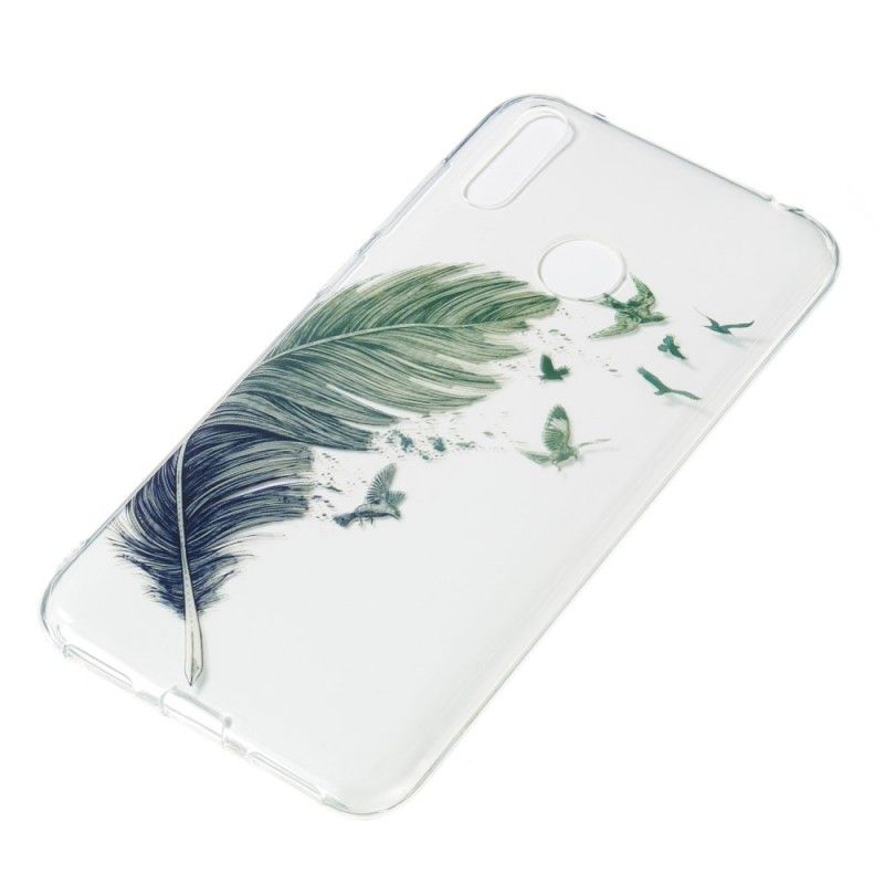 Cover Huawei Y7 2019 Gennemsigtig Farvet Fjer