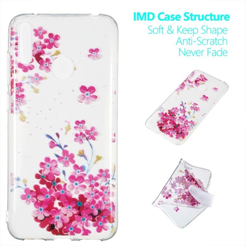 Cover Huawei Y7 2019 Gule Og Magenta Blomster Beskyttelse