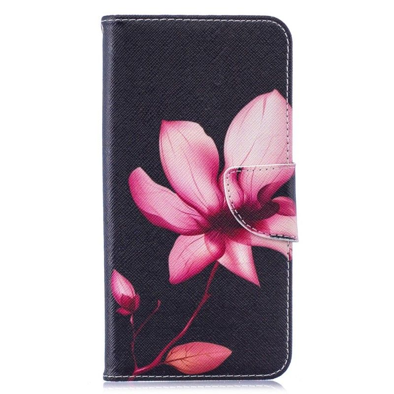 Flip Cover Huawei Y7 2019 Lyserød Blomst