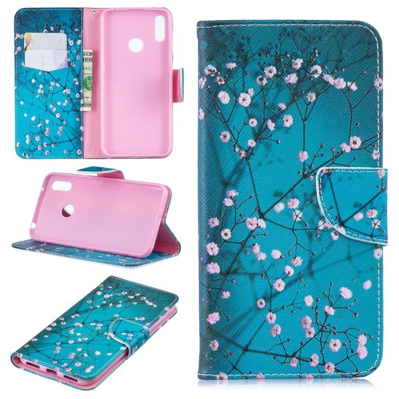 Flip Cover Huawei Y7 2019 Mobilcover Blomstrende Træ