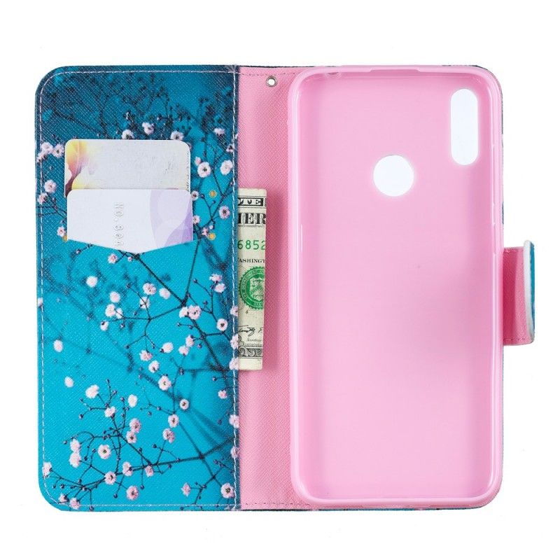 Flip Cover Huawei Y7 2019 Mobilcover Blomstrende Træ