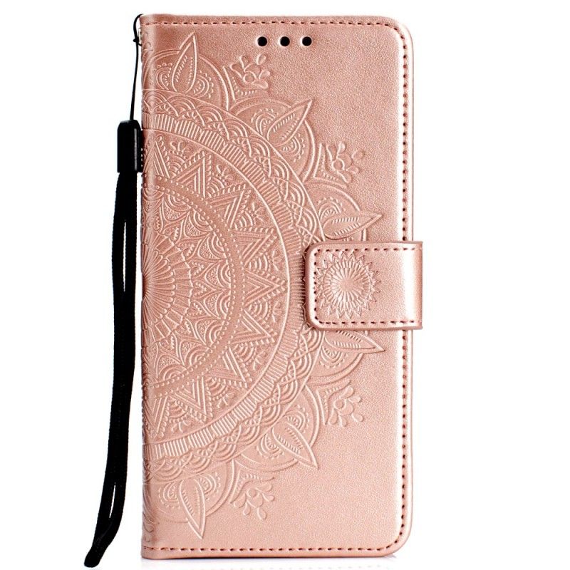 Flip Cover Læder for Huawei Y7 2019 Grå Solmandala