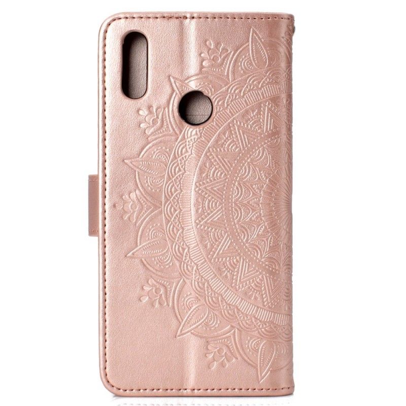 Flip Cover Læder for Huawei Y7 2019 Grå Solmandala