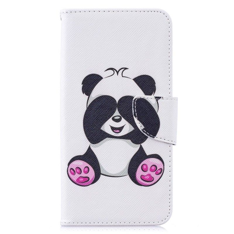 Flip Cover Læder Huawei Y7 2019 Sjov Panda