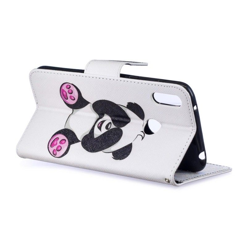 Flip Cover Læder Huawei Y7 2019 Sjov Panda