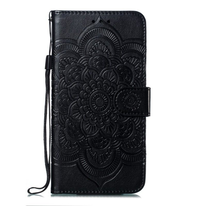 Flip Cover Læder Huawei Y7 2019 Sort Hele Mandala