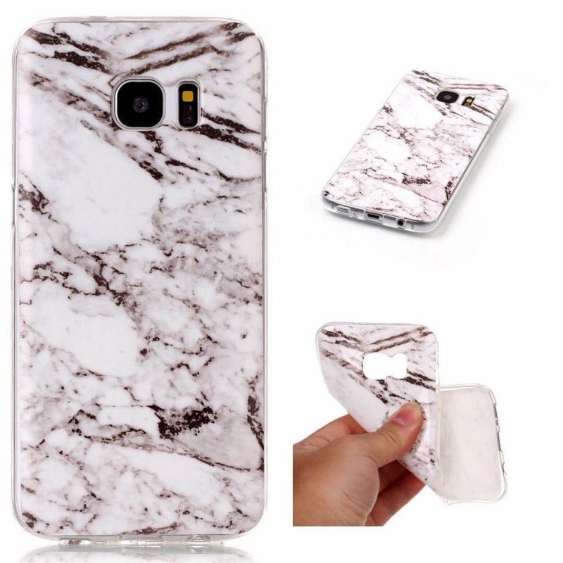 Cover Samsung Galaxy S7 Edge Sort Marmor Original