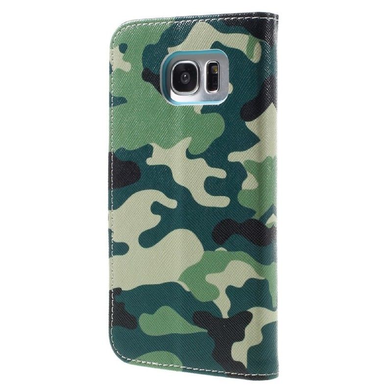 Flip Cover Samsung Galaxy S7 Edge Militær Camouflage