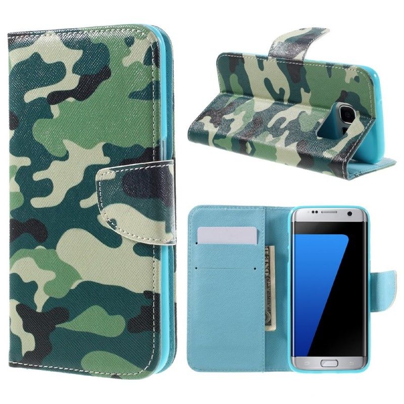 Flip Cover Samsung Galaxy S7 Edge Militær Camouflage