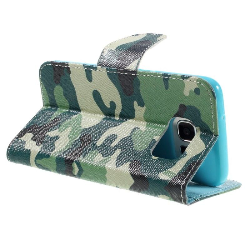 Flip Cover Samsung Galaxy S7 Edge Militær Camouflage