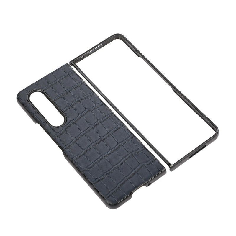 Cover Samsung Galaxy Z Fold 3 5g Telefon Etui Ægte Krokodillelæder