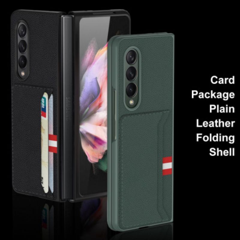 Cover Samsung Galaxy Z Fold 3 5g Vævet Læder Gkk Kortholder