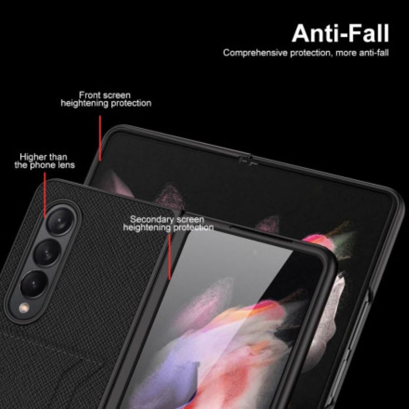 Cover Samsung Galaxy Z Fold 3 5g Vævet Læder Gkk Kortholder