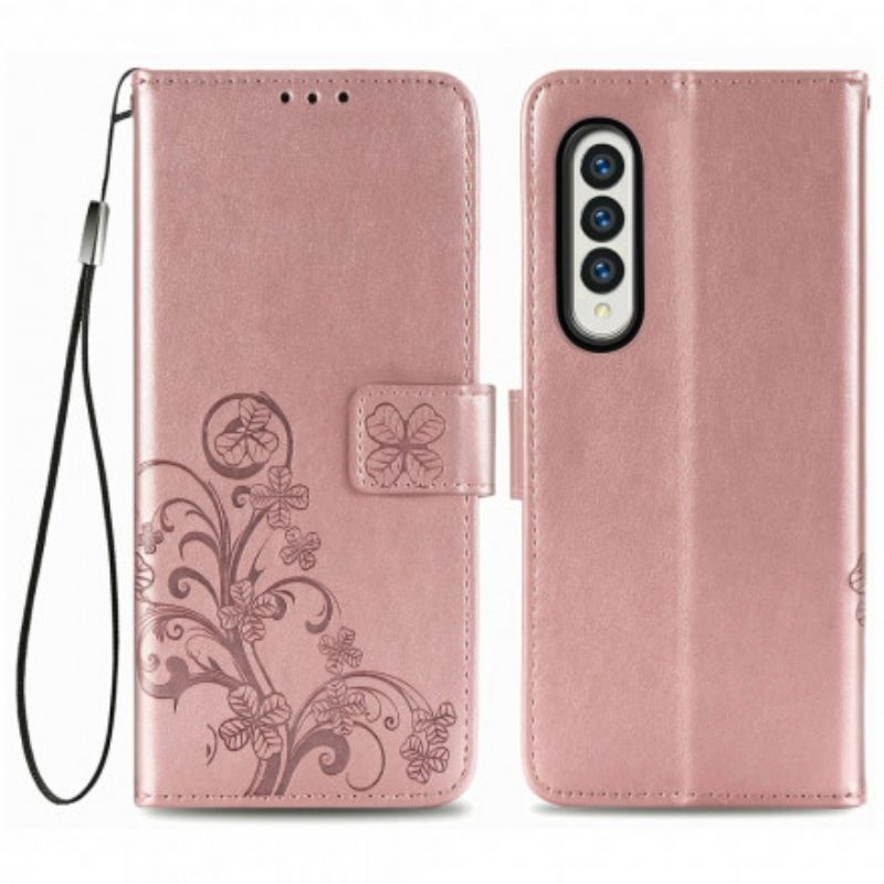 Flip Cover Samsung Galaxy Z Fold 3 5g Blomsterdesign Med Rem