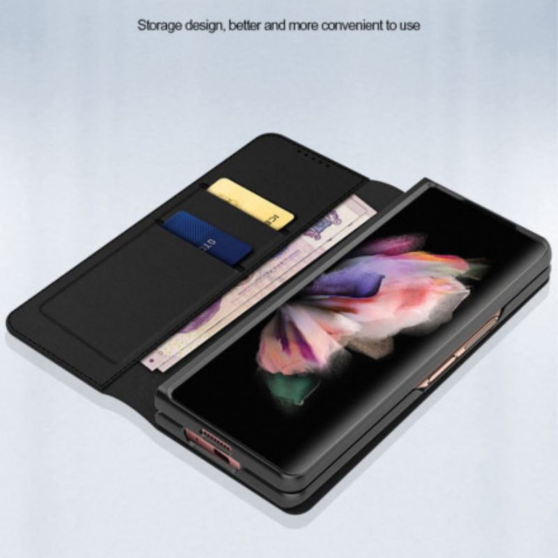 Flip Cover Til Samsung Galaxy Z Fold 3 5g Skin-touch Split Læder