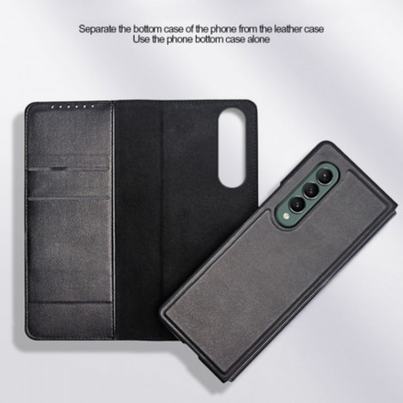 Flip Cover Til Samsung Galaxy Z Fold 3 5g Skin-touch Split Læder