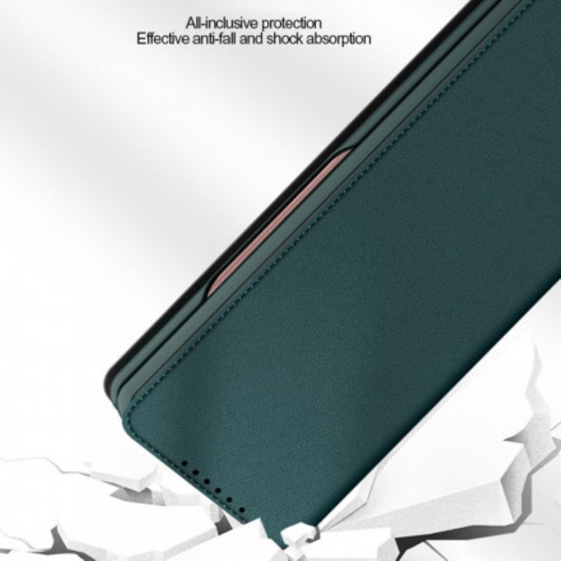 Flip Cover Til Samsung Galaxy Z Fold 3 5g Skin-touch Split Læder