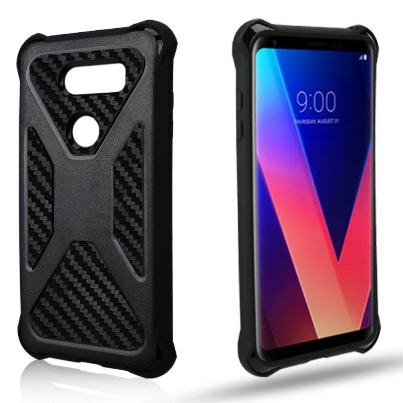 Cover for LG V30 Sort Ultrabestandig Kulfiber