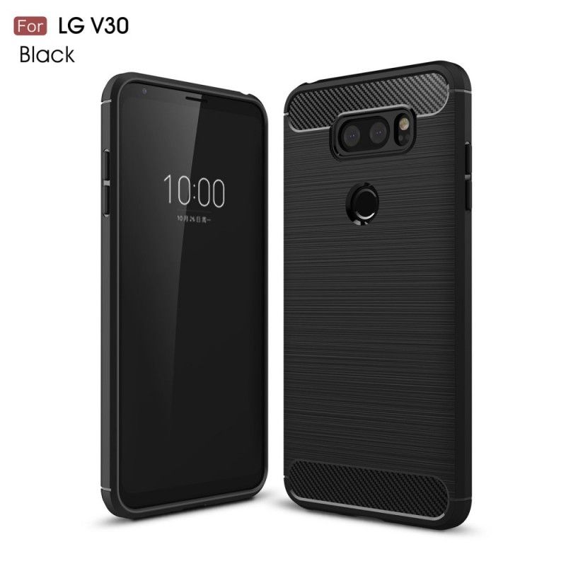 Cover LG V30 Sort Børstet Kulfiber