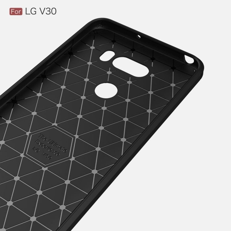 Cover LG V30 Sort Børstet Kulfiber