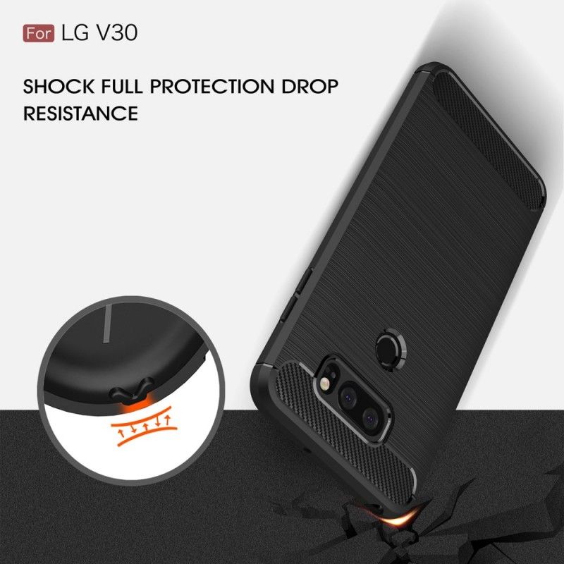 Cover LG V30 Sort Børstet Kulfiber