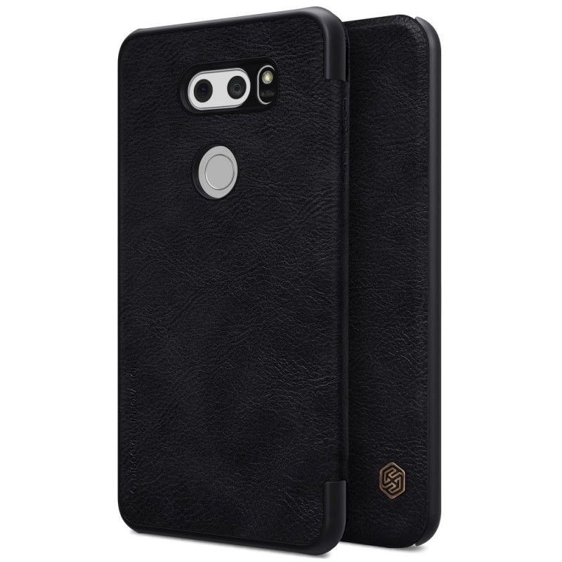 Læder Cover LG V30 Hvid Mobilcover Nillkin Qin-Serie