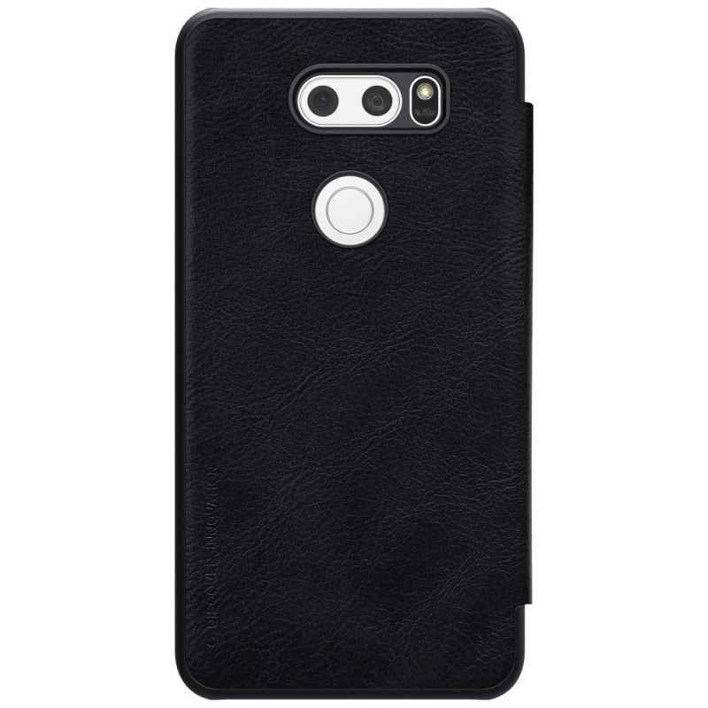 Læder Cover LG V30 Hvid Mobilcover Nillkin Qin-Serie