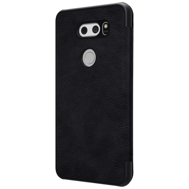 Læder Cover LG V30 Hvid Mobilcover Nillkin Qin-Serie